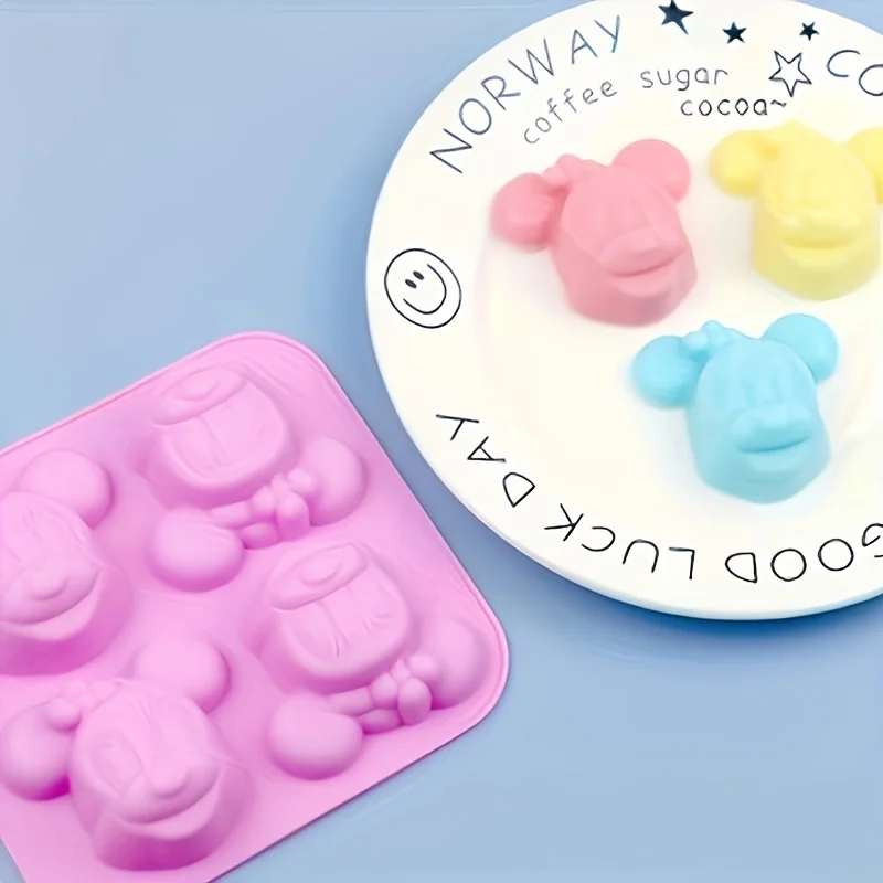 Soap Making Activity - 1個入りミニーカートゥーン型、手工芸品、チョコレート、石鹸作り、シリコン型、DIY装飾樹脂アクセサリーに最適です。