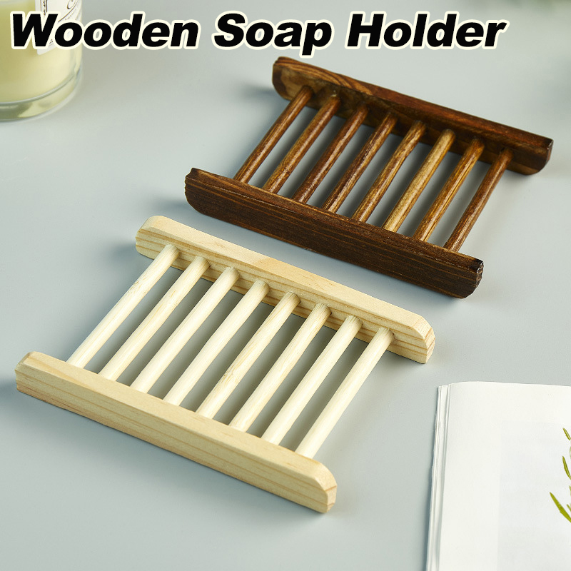 Soap Dish Draining - 木製ソープディッシュトレイ浴室石鹸ホルダーポータブルシャワー石鹸皿収納トレイ浴室カウンタートップ石鹸排水ラック