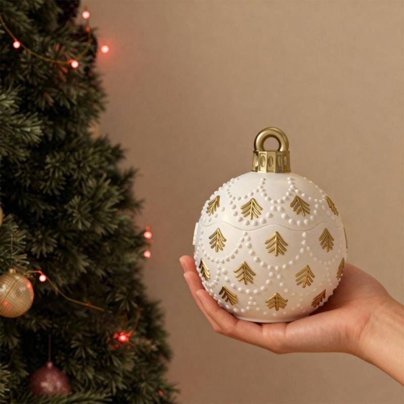 Soap Making Jar - Y1UD クリスマスボールシリコーンキャンドル金型円形樹脂ジャー金型蓋付きキャンドル石鹸やフェスティバルの装飾を作成するため