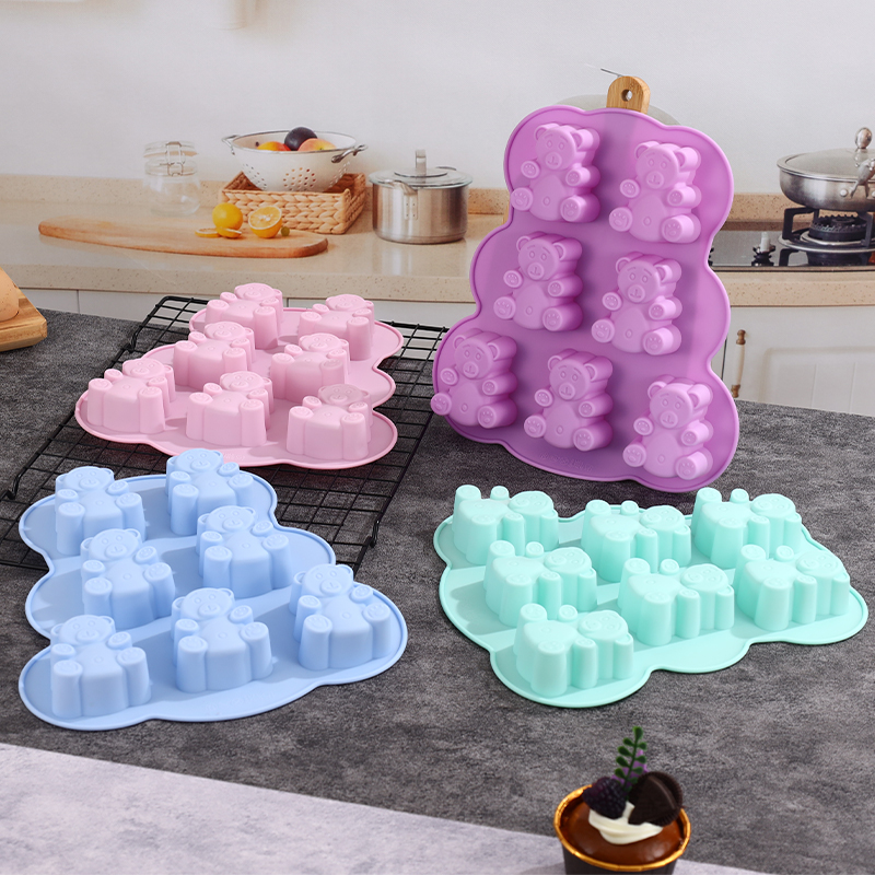 Soap Making Jelly - 子供のためのシリコングミベア型、ジェロ型-大きなキャンディーとチョコレートのクマを作る。ゼリーゼ、マーシャル、石鹸、氷の型