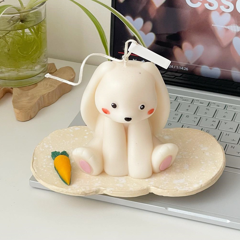 Soap Making Gifts - ウサギの形をしたシリコンキャンドル型,かわいい3Dウサギ,動物の石膏,樹脂石鹸,消耗品,家の装飾,結婚式の贈り物