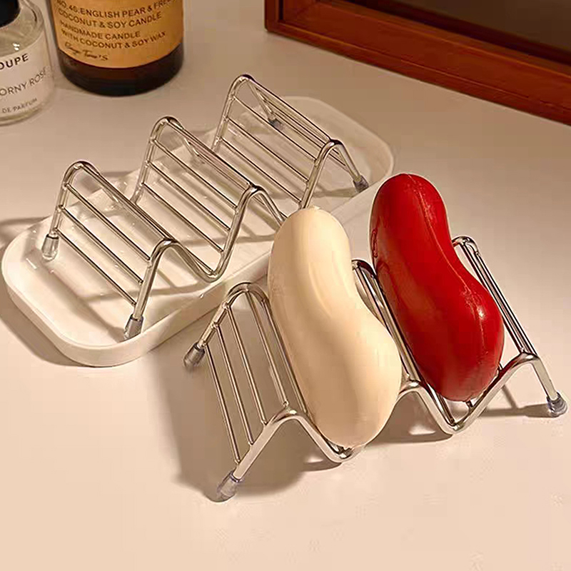 Soap Dish Draining - 1 個ステンレス鋼石鹸ラック排水石鹸トレイ多機能浴室収納ラック浴室排水石鹸ケース石鹸ホルダー