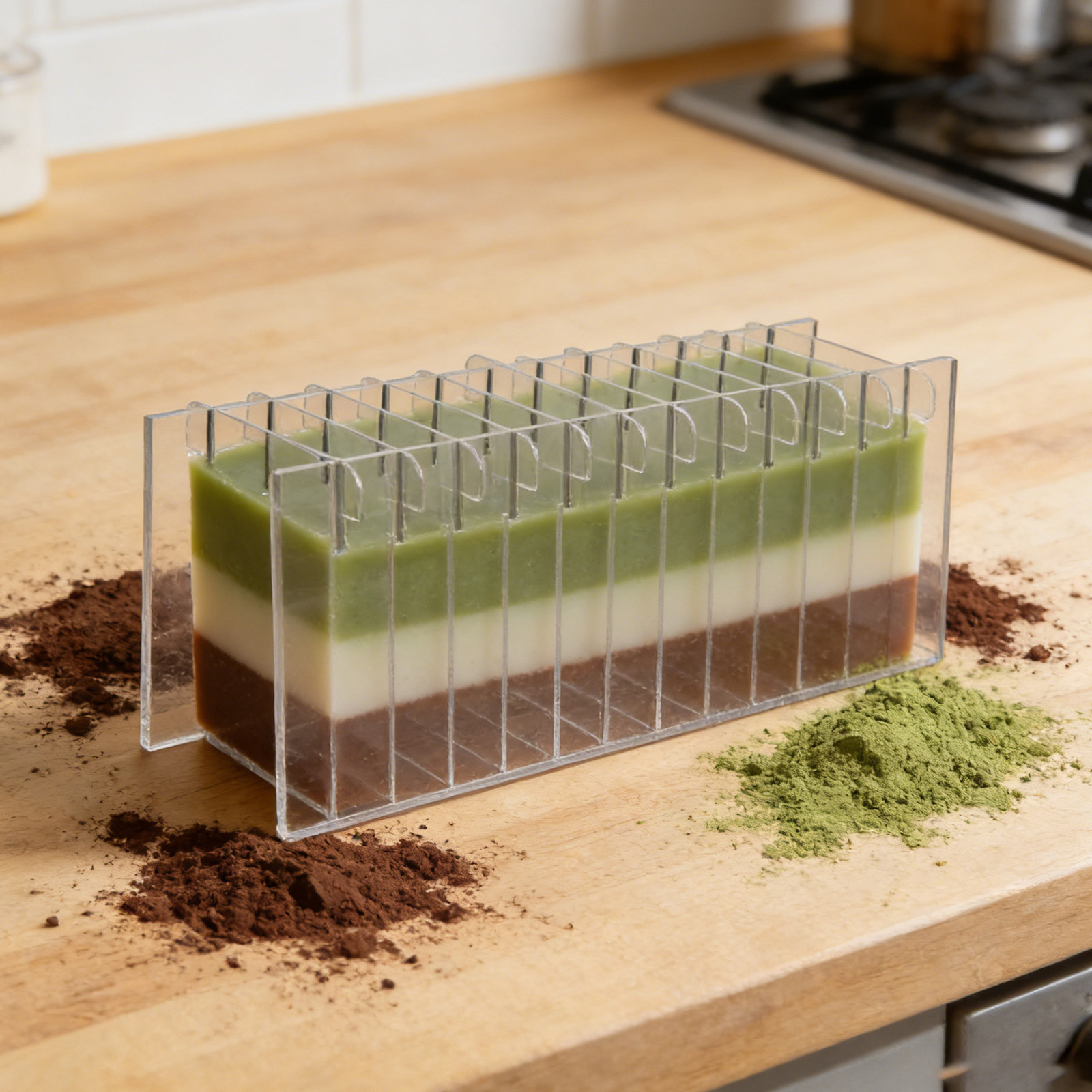 Soap Making Book - アクリル製石鹸分割ボード シリコンモールド用 透明精密計量ツール コールドプロセスメルトポア石鹸作りクラフト用