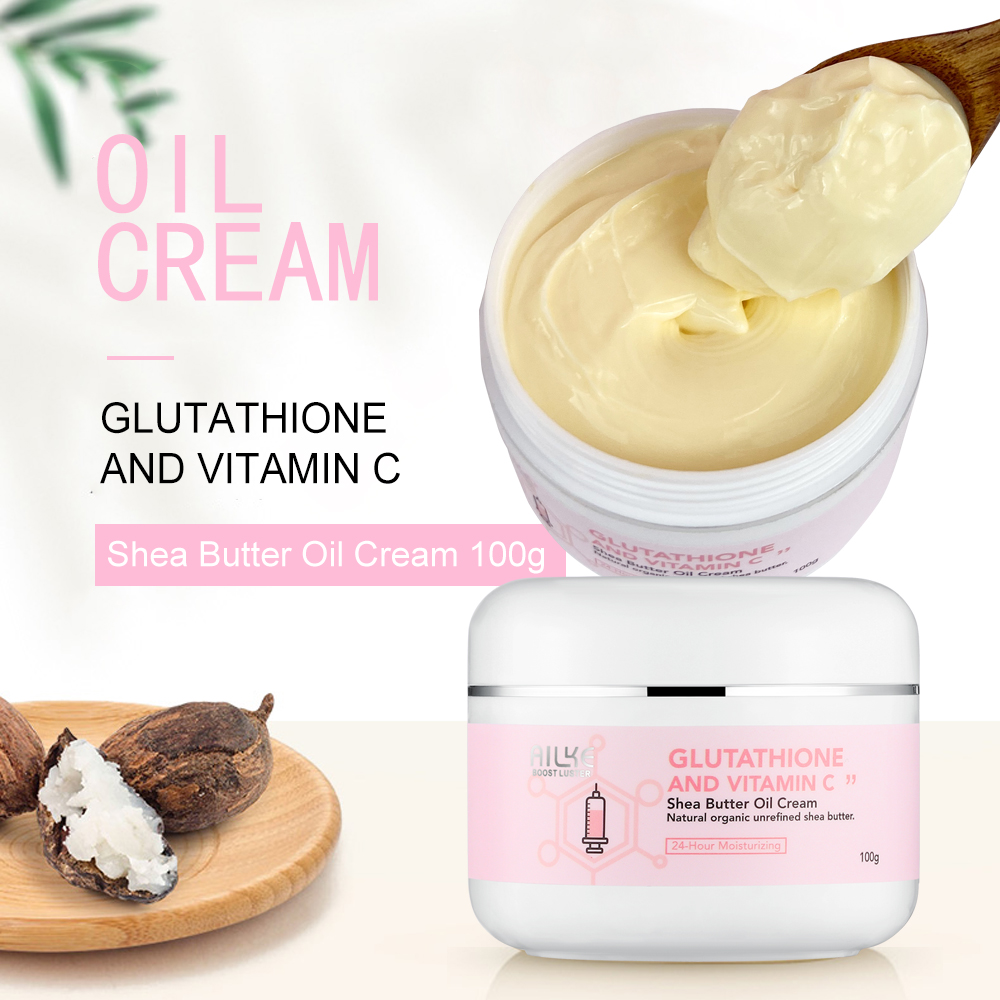 Shea Butter Raw - AILKE 美白と美白クリーム、顔と体に適し、シアバターオイル天然強力な保湿修復ひび割れた肌