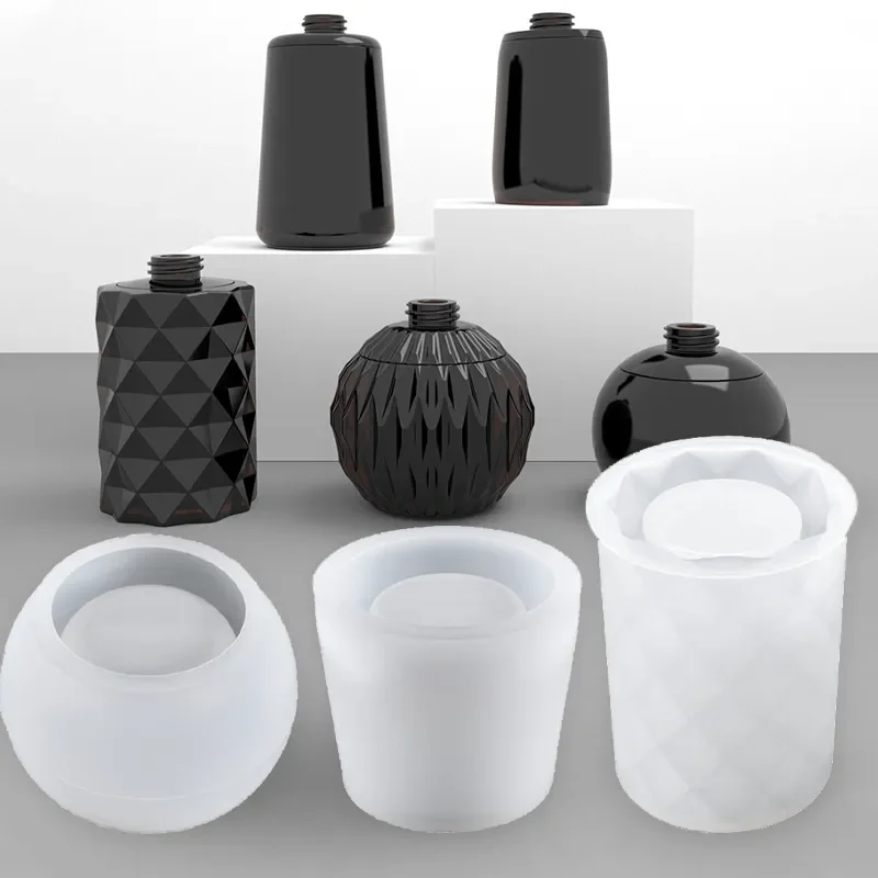 Soap Making Jar - アロマボトルシリコーン型ローションボトルソープディスペンサー樹脂型 DIY UV エポキシ手作り家の装飾貯蔵タンク金型