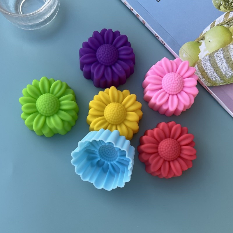 Soap Making Supplies Australia - 6個セット ノンスティック 花柄 シリコンモールド チョコレート プリン