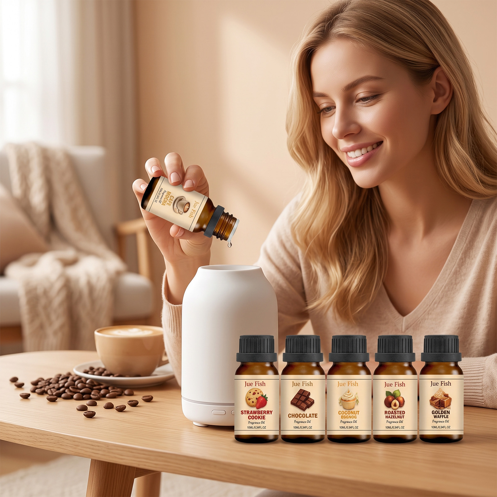 Soap Making Book - 6個入りコーヒーショップ用アロマオイルセット 10ml/個 アロマオイルギフトボックス 加湿器 ディフューザー キャンドル