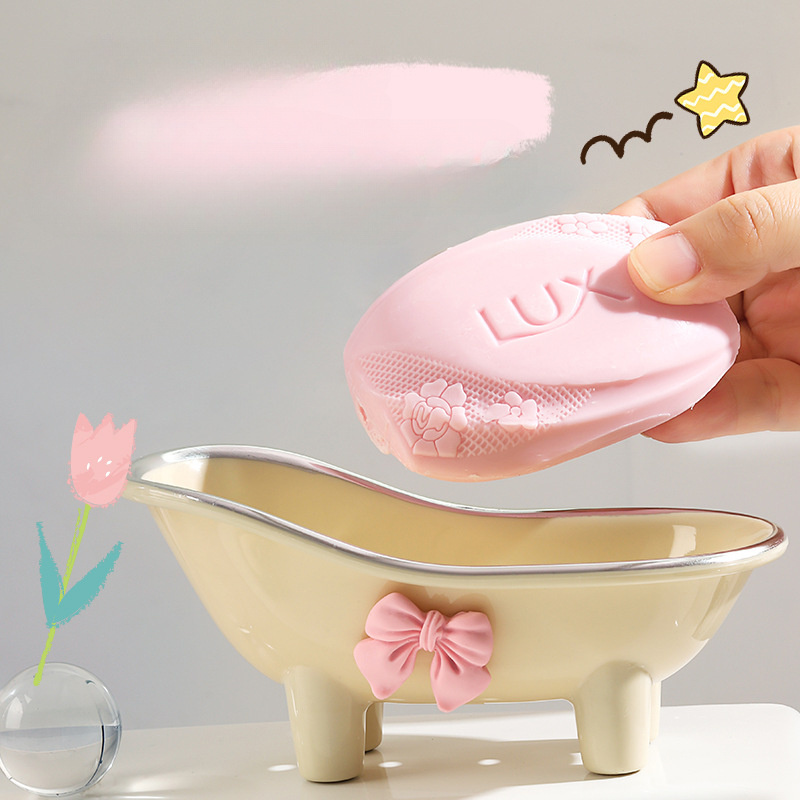 Soap Dish Draining - かわいいプラスチック製の浴室用ソープディッシュ - クリエイティブな排水機能付きソープホルダー - 浴室用アクセサリートレイ