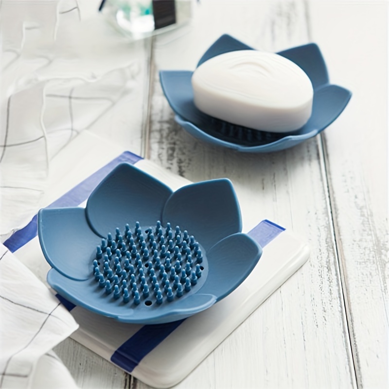 石鹸箱 蓮の形 滑り止め ポータブル シリコーン 石鹸トレイ - Soap Dish Draining のレビューと価格