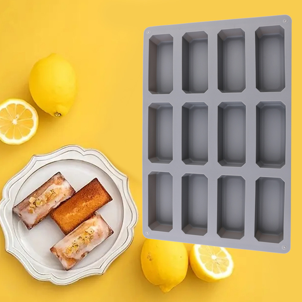 シリコン製の長方形ケーキ型は、長いケーキ、フルーツアイス、石 - Soap Making Jelly のレビューと価格