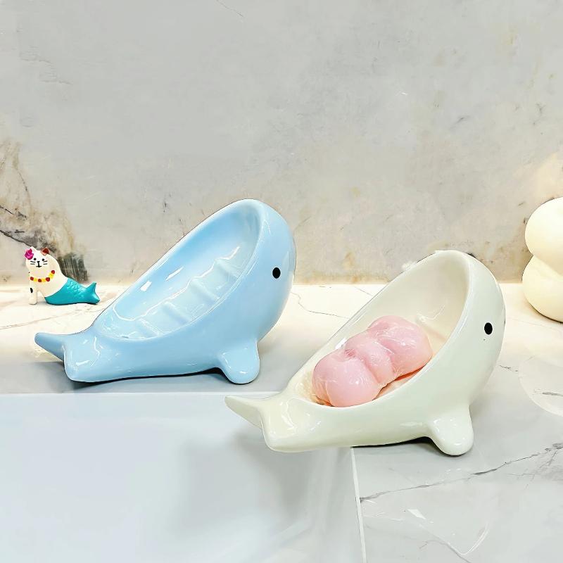 新発売のクリエイティブなクジラ型石鹸皿は、家庭、浴室、トイレ - Soap Dish Draining のレビューと価格
