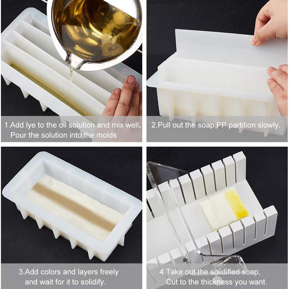 42オンスシリコンソープモールド、5つのアクリル仕切り付き、 - Soap Making Book のレビューと価格