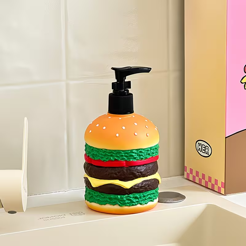 かわいいハンバーガー型のプレス式石鹸液ボトル - キッチンや - Soap Making Jar のレビューと価格