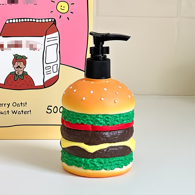 かわいいハンバーガー型のプレス式石鹸液ボトル - キッチンや - Soap Making Jar のレビューと価格