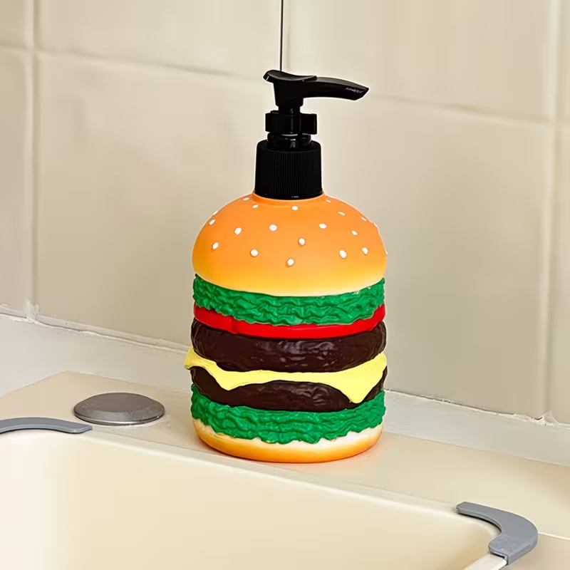 かわいいハンバーガー型のプレス式石鹸液ボトル - キッチンや - Soap Making Jar のレビューと価格
