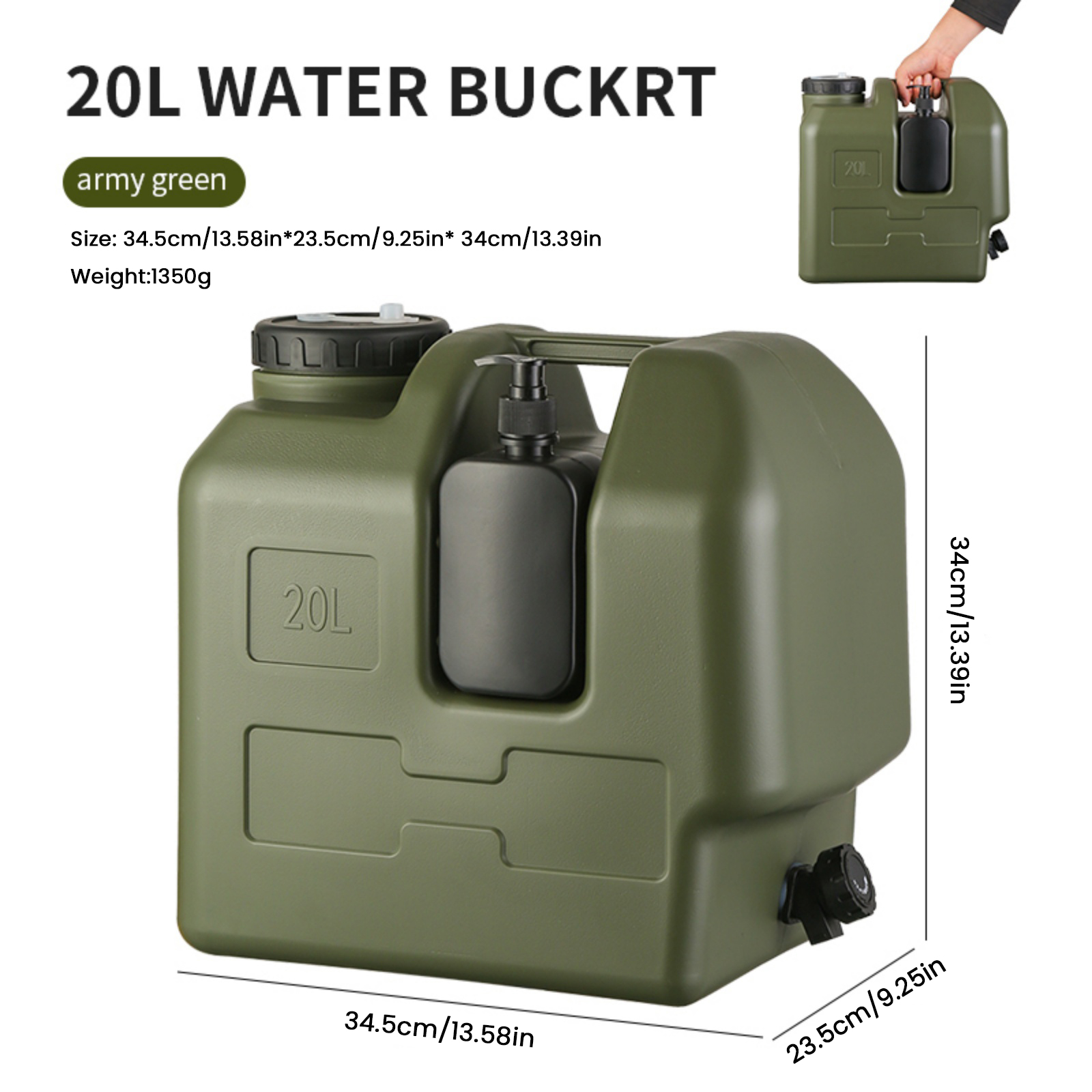 15/20L ポータブルキャンプ用ウォータージャグ、蛇口とソ - Soap Making Jar のレビューと価格