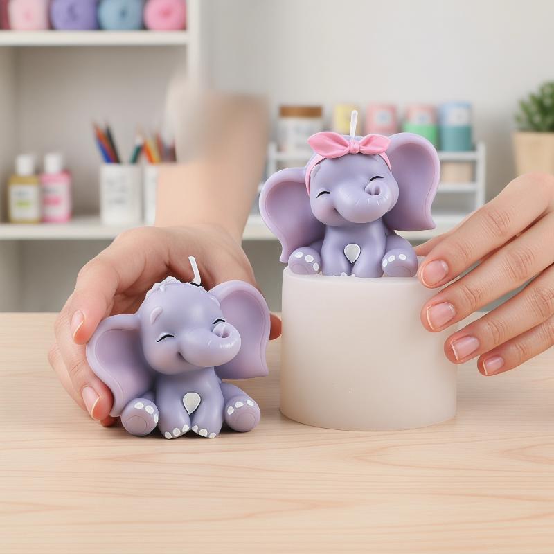 かわいい3D象型シリコンキャンドルモールド、簡単リリース、再 - Soap Making Guide のレビューと価格