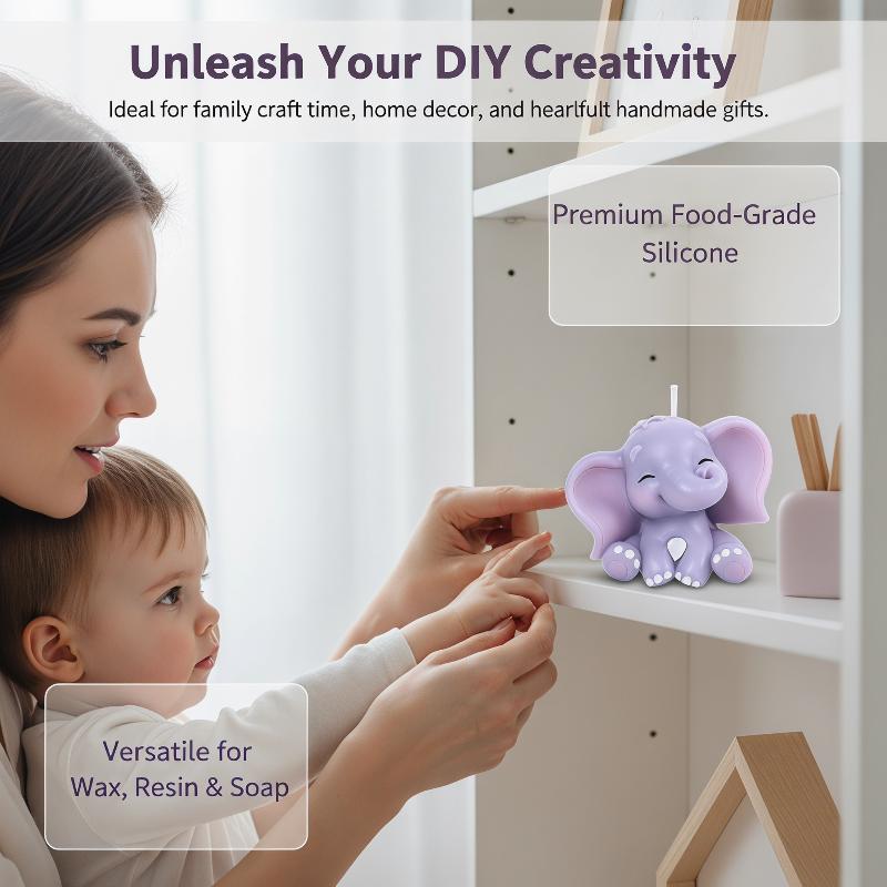 かわいい3D象型シリコンキャンドルモールド、簡単リリース、再 - Soap Making Guide のレビューと価格