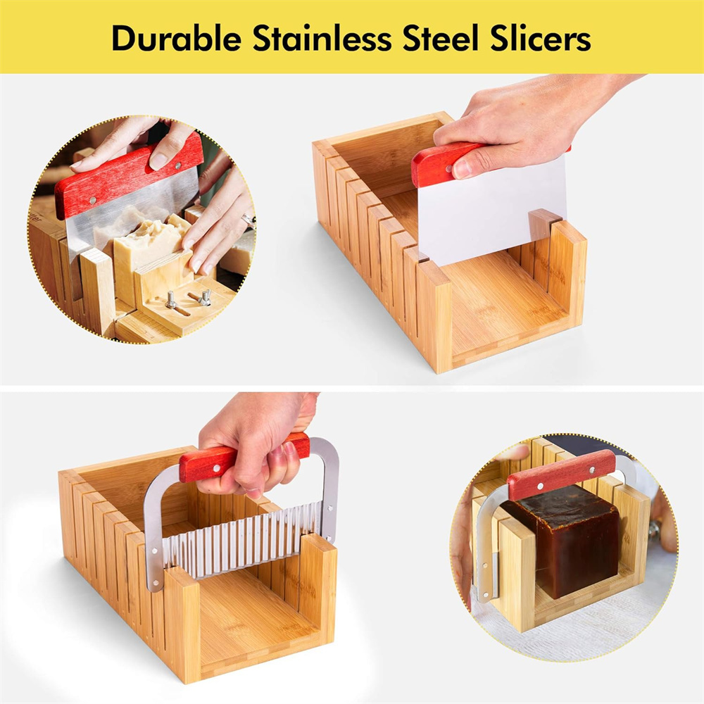DIY 手作り石鹸作りキット 竹製カッティングボックスとシリ - Soap Making Book のレビューと価格