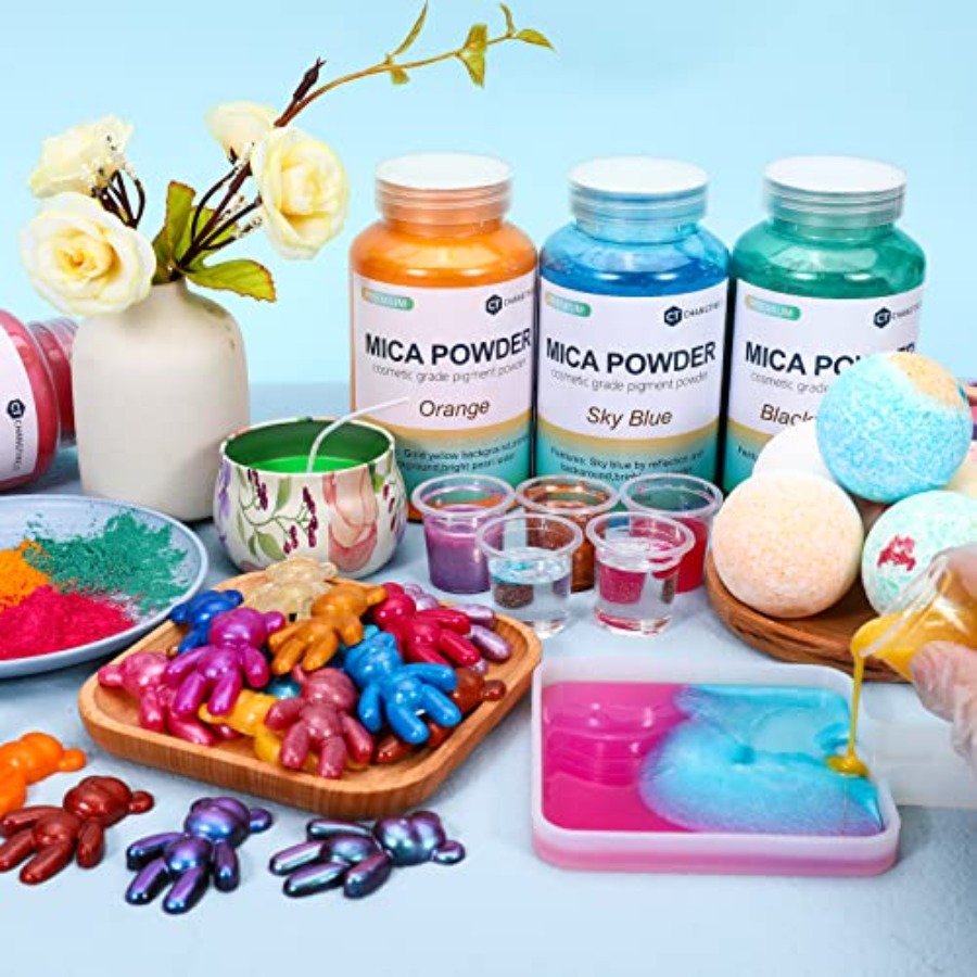 マイカパウダー、200g/7.05オンス大瓶、エポキシ樹脂リ - Soap Making Jar のレビューと価格