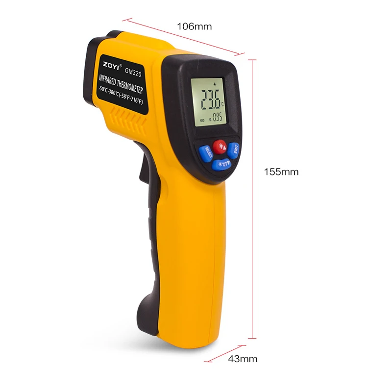 デジタル赤外線温度計非接触温度ガンLCDバックライト温度計産 - Soap Making Thermometer のレビューと価格