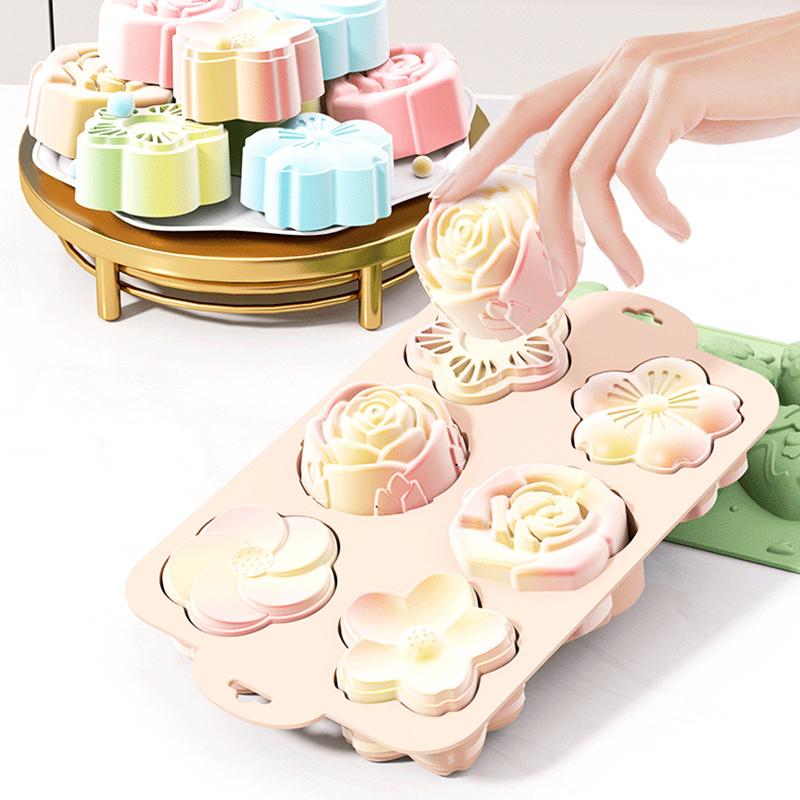 SUフラワーシリコンモールド、6つの異なる花の形のベーキング - Soap Making Jelly のレビューと価格