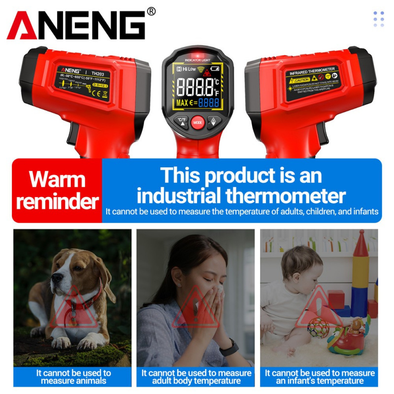 ANENG TH203 赤外線温度計 -50~600 ℃   - Soap Making Thermometer のレビューと価格
