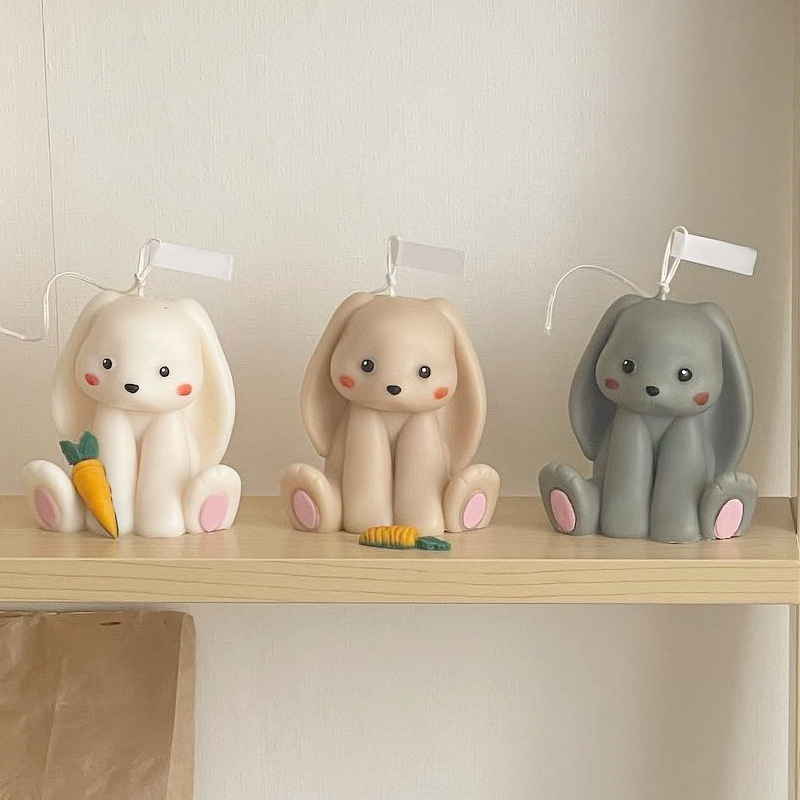 ウサギの形をしたシリコンキャンドル型,かわいい3Dウサギ,動 - Soap Making Gifts のレビューと価格