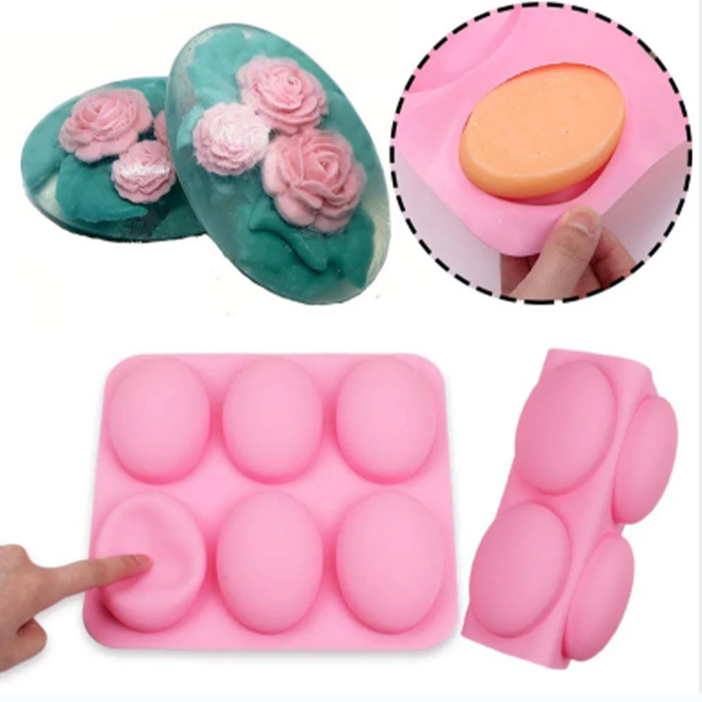 多機能楕円形シリコン石鹸型、6つの空洞、ケーキベーキングパン - Soap Making Instructions のレビューと価格
