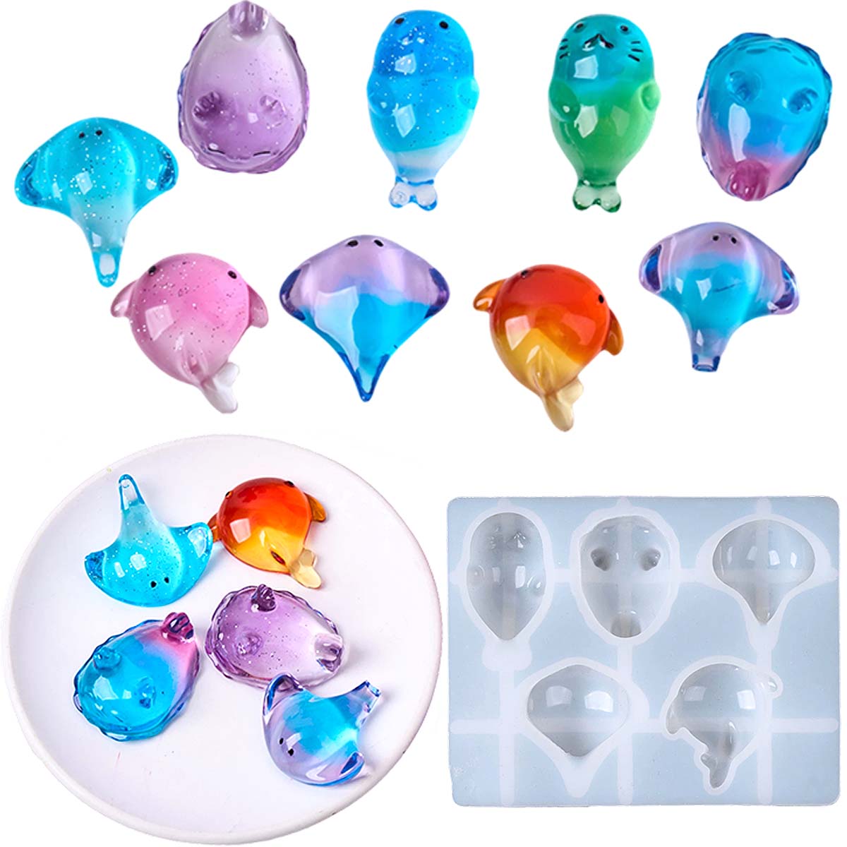 3Dヒーリング可愛いマンタ鯨シリコンモールドDIYキーホルダ - Soap Making Activity のレビューと価格