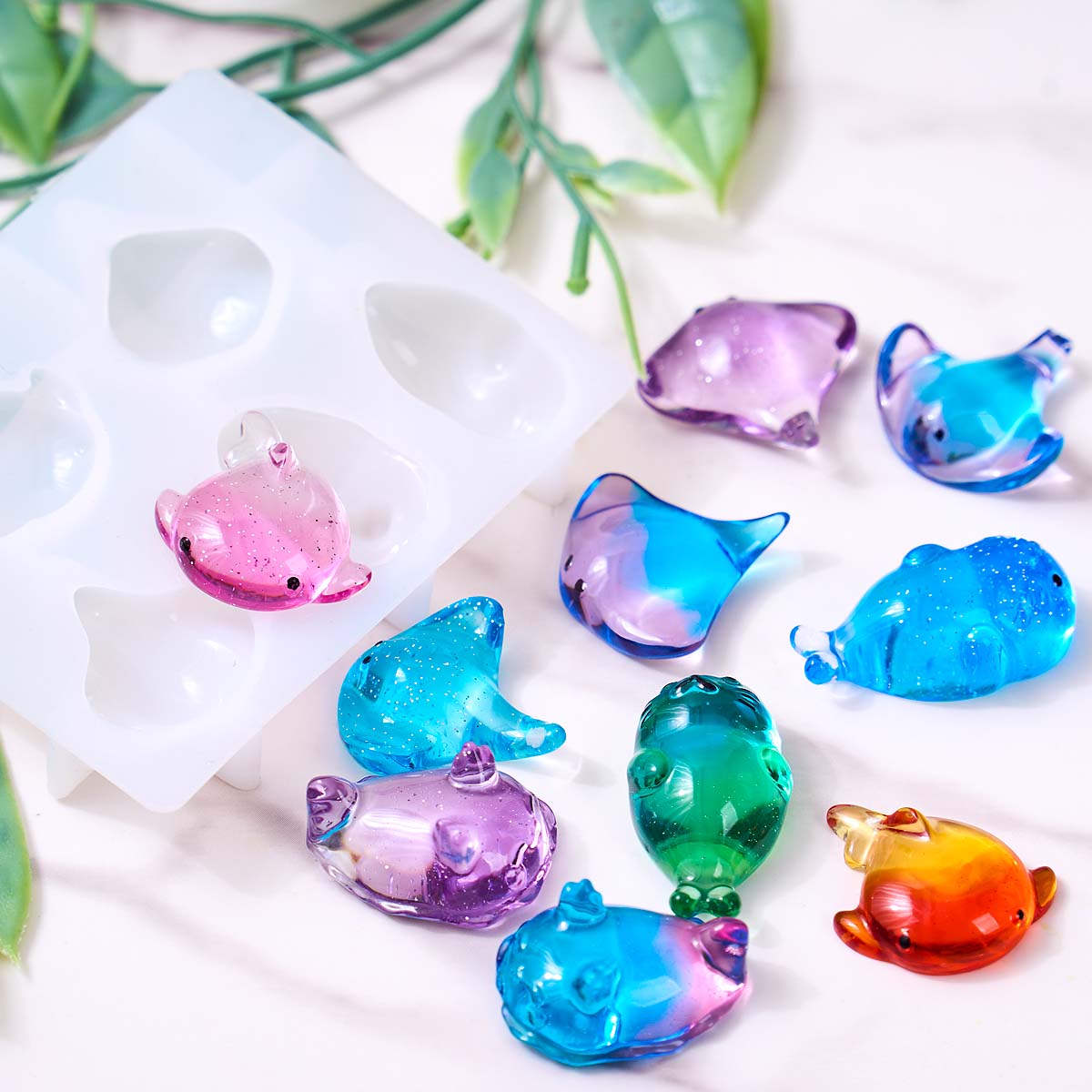 3Dヒーリング可愛いマンタ鯨シリコンモールドDIYキーホルダ - Soap Making Activity のレビューと価格