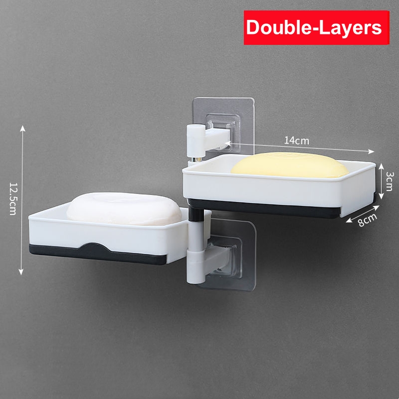 2/3/4回転式排水石鹸箱、穴あけ不要の石鹸、吊り下げ式浴室 - Soap Dish Draining のレビューと価格