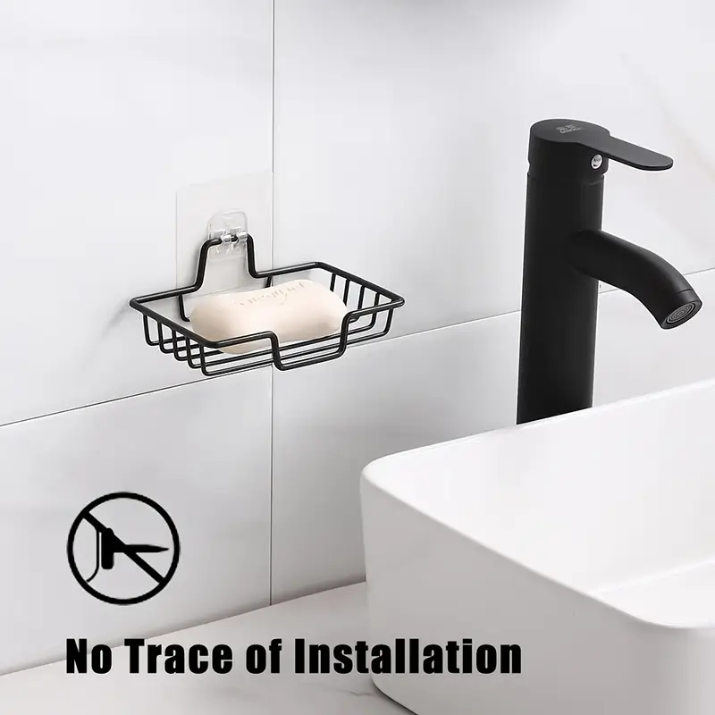 ステンレススチール製ソープディッシュ – 壁掛け、ドリル不要 - Soap Dish Draining のレビューと価格