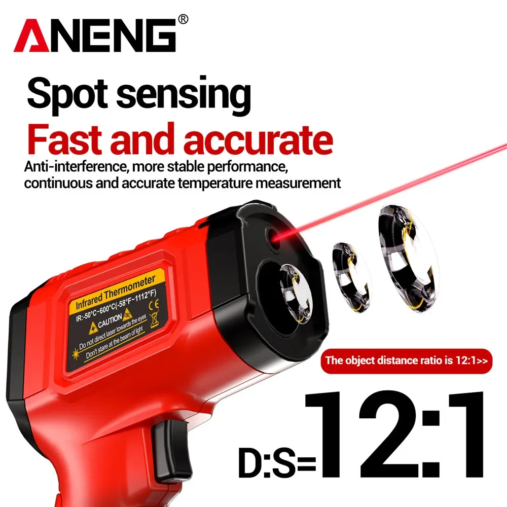 ANENG 赤外線温度計 非接触式 -50~600 ℃    - Soap Making Thermometer のレビューと価格