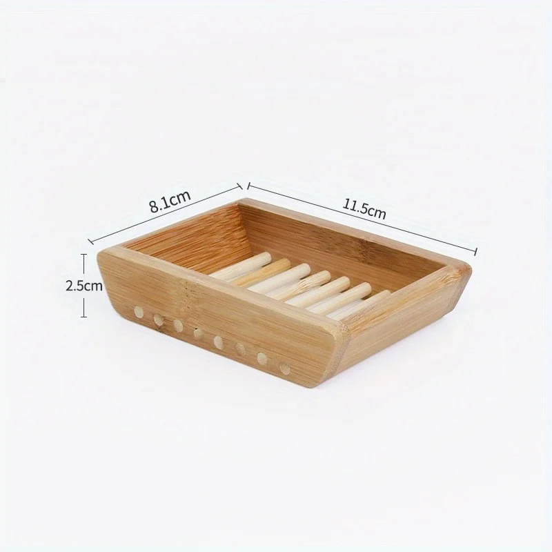 1Pc 竹石鹸箱オーバル石鹸ホルダー天然木製石鹸皿アンチドレ - Soap Dish Draining のレビューと価格