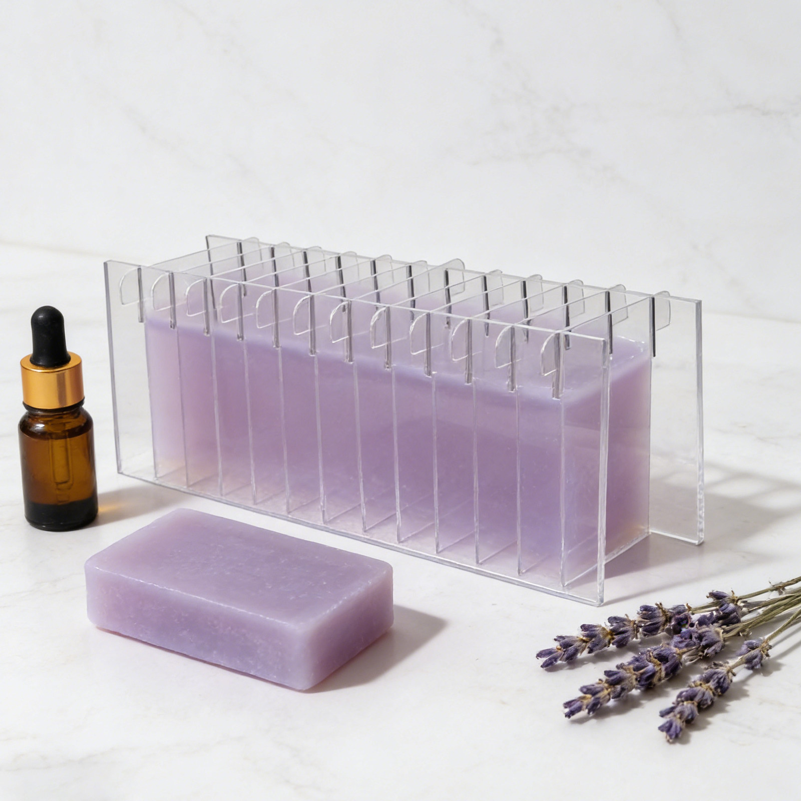 アクリル製石鹸分割ボード シリコンモールド用 透明精密計量ツ - Soap Making Book のレビューと価格