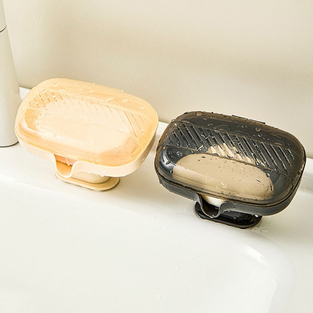新しい傾斜型排水石鹸置き、吸盤ベース、防塵蓋付き、浴室シンク - Soap Dish Draining のレビューと価格