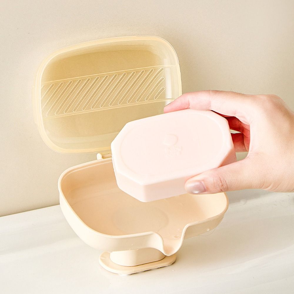 新しい傾斜型排水石鹸置き、吸盤ベース、防塵蓋付き、浴室シンク - Soap Dish Draining のレビューと価格