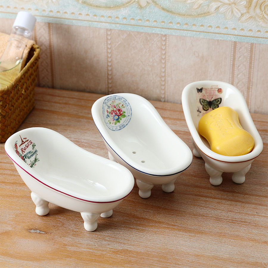 クリエイティブな北欧スタイルの排水石鹸箱とセラミック石鹸皿  - Soap Dish Draining のレビューと価格
