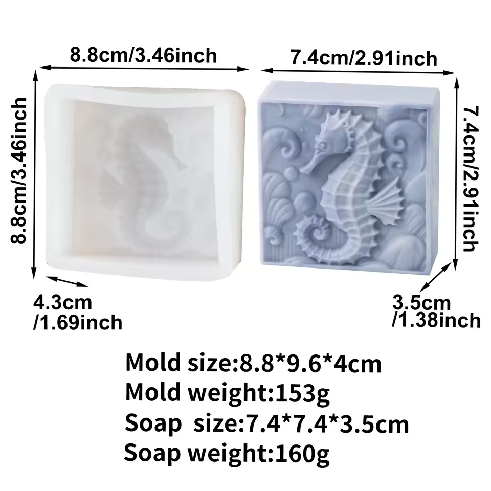 3DタツノオトシゴシリコンソープモールドDIYウミガメサメ動 - Soap Making Gifts のレビューと価格