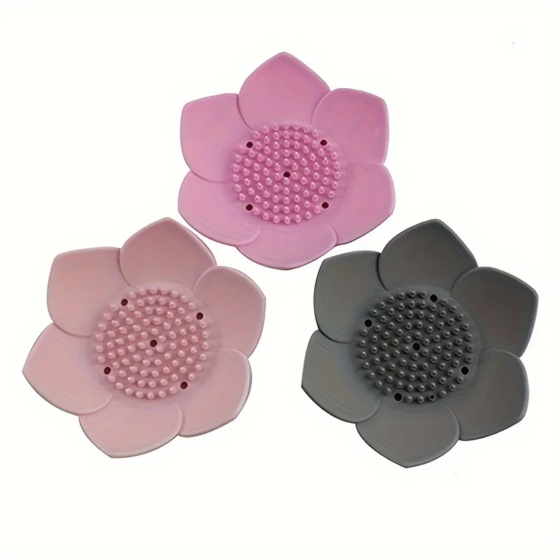 1 個浴室石鹸箱ロータスデザイン石鹸ホルダーシリコーン石鹸箱 - Soap Dish Draining のレビューと価格