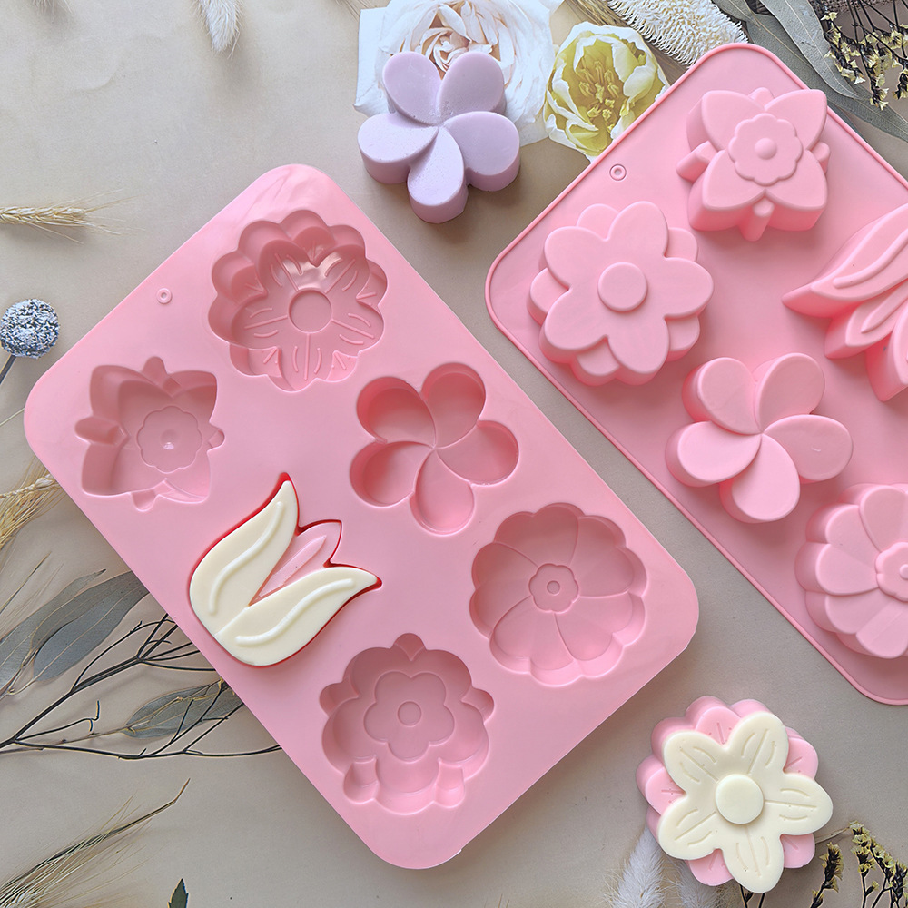 様々な花の形をしたシリコンモールド、石鹸やキャンドル作り、ケ - Soap Making Activity のレビューと価格