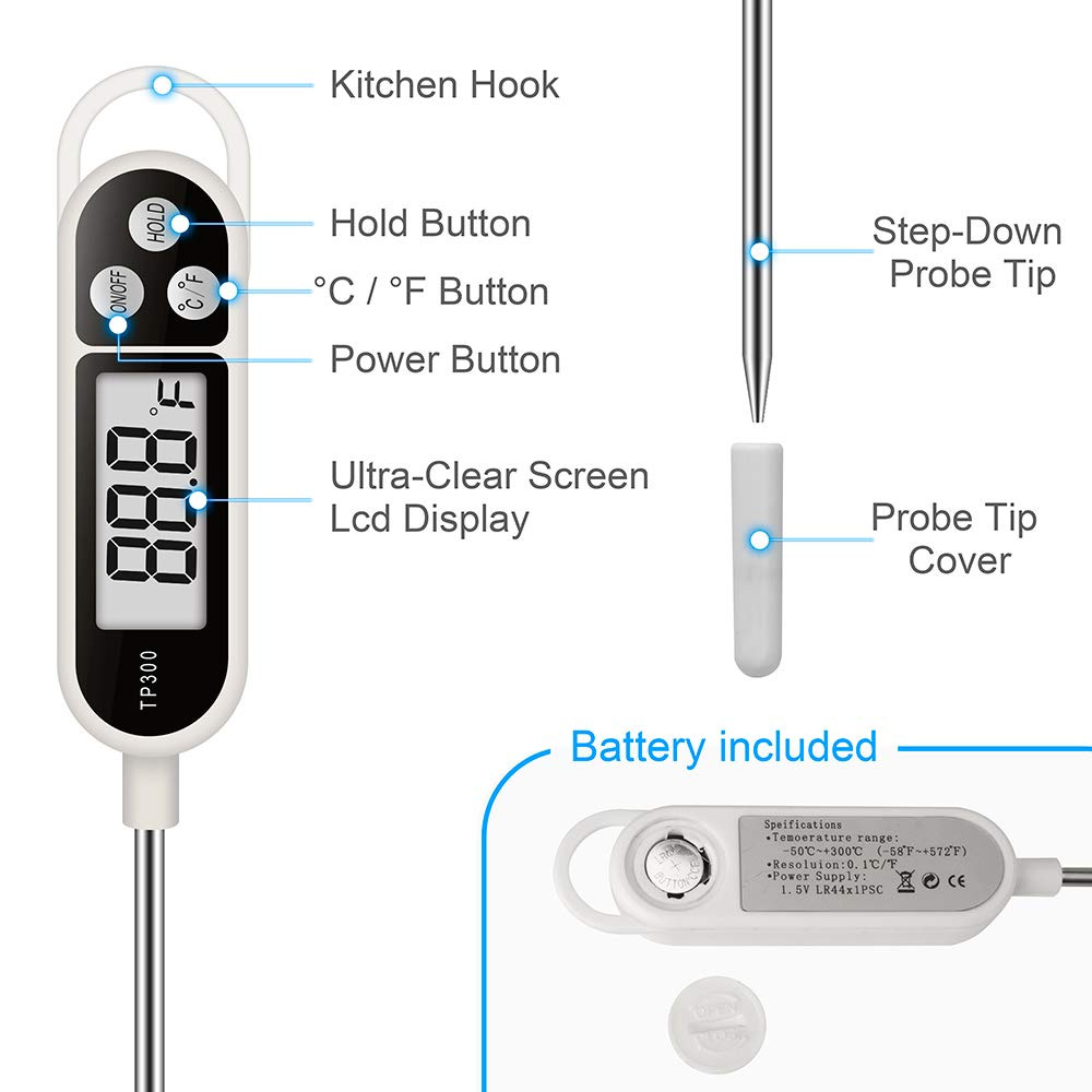 1個入り デジタル肉用温度計 調理用 キッチン BBQ用 プ - Soap Making Thermometer のレビューと価格