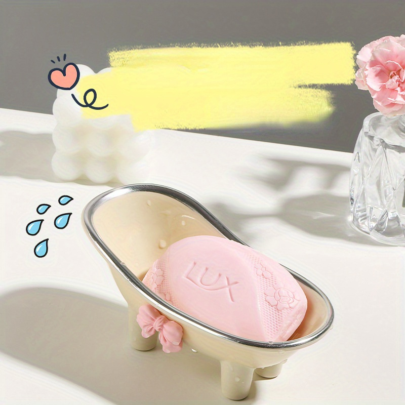 かわいいプラスチック製の浴室用ソープディッシュ - クリエイ - Soap Dish Draining のレビューと価格