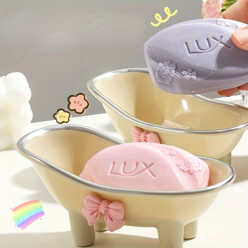 かわいいプラスチック製の浴室用ソープディッシュ - クリエイ - Soap Dish Draining のレビューと価格