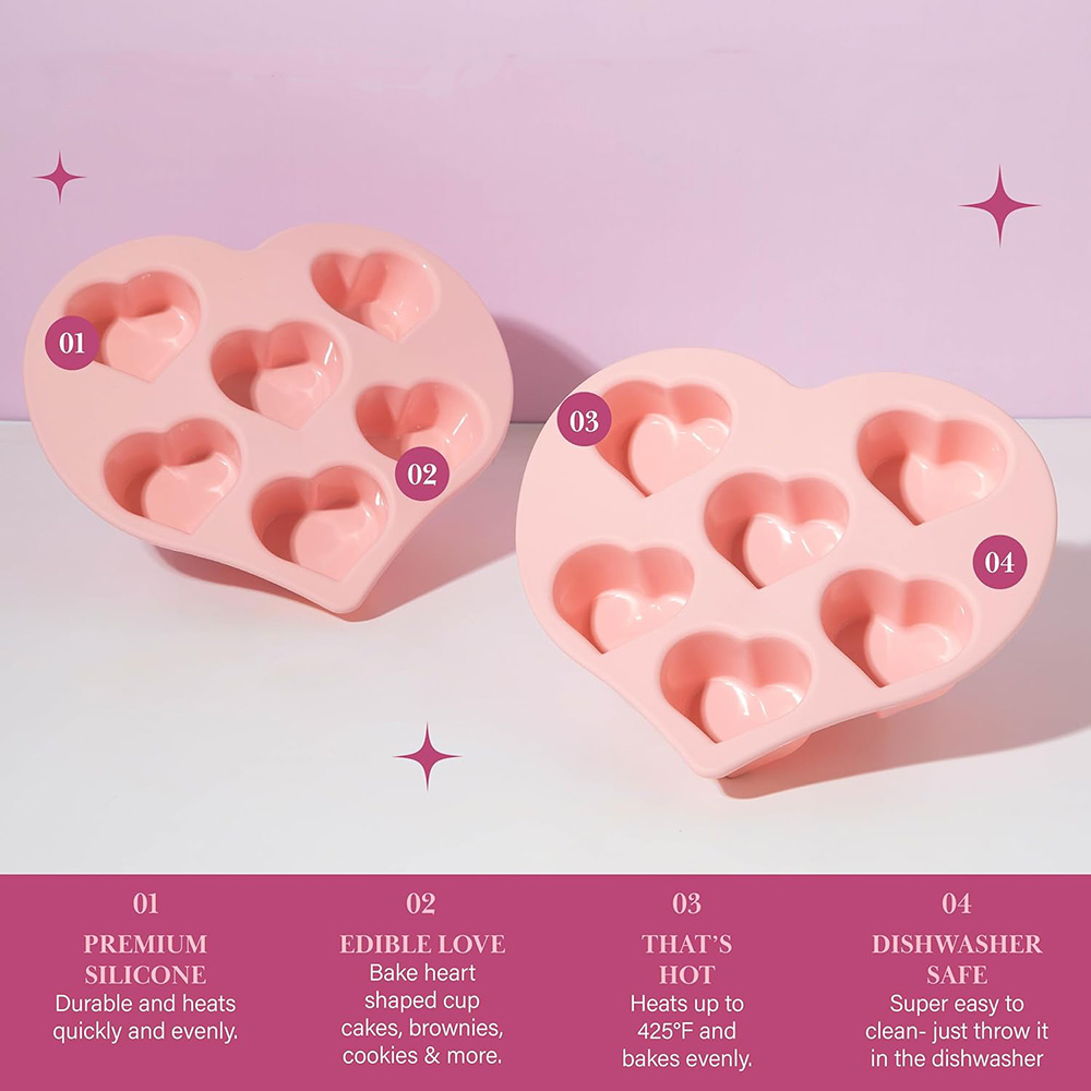 ハート型シリコンモールド バレンタインデー用 ベーキング用ハ - Soap Making Jelly のレビューと価格