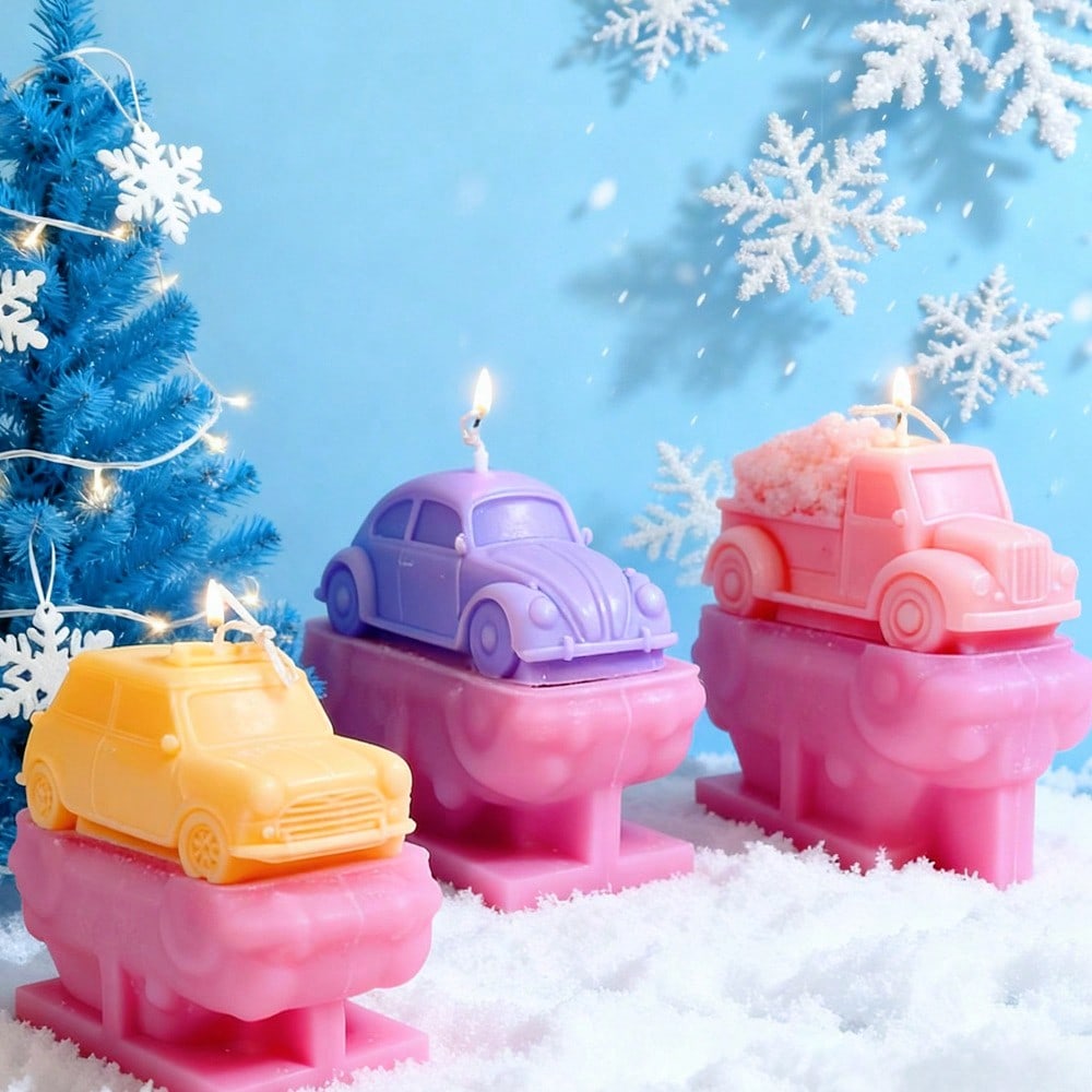 多様なスタイルの車型シリコンキャンドルモールド、バラ型ピック - Soap Making Gifts のレビューと価格