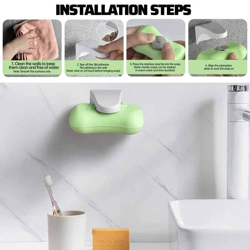 磁気石鹸ホルダー ソープボックス パンチフリー石鹸ホルダー  - Soap Dish Draining のレビューと価格